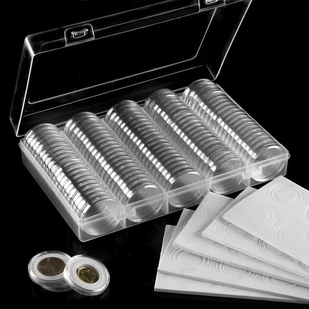CoinCradle 100-Piece Coin Capsule Storage Set