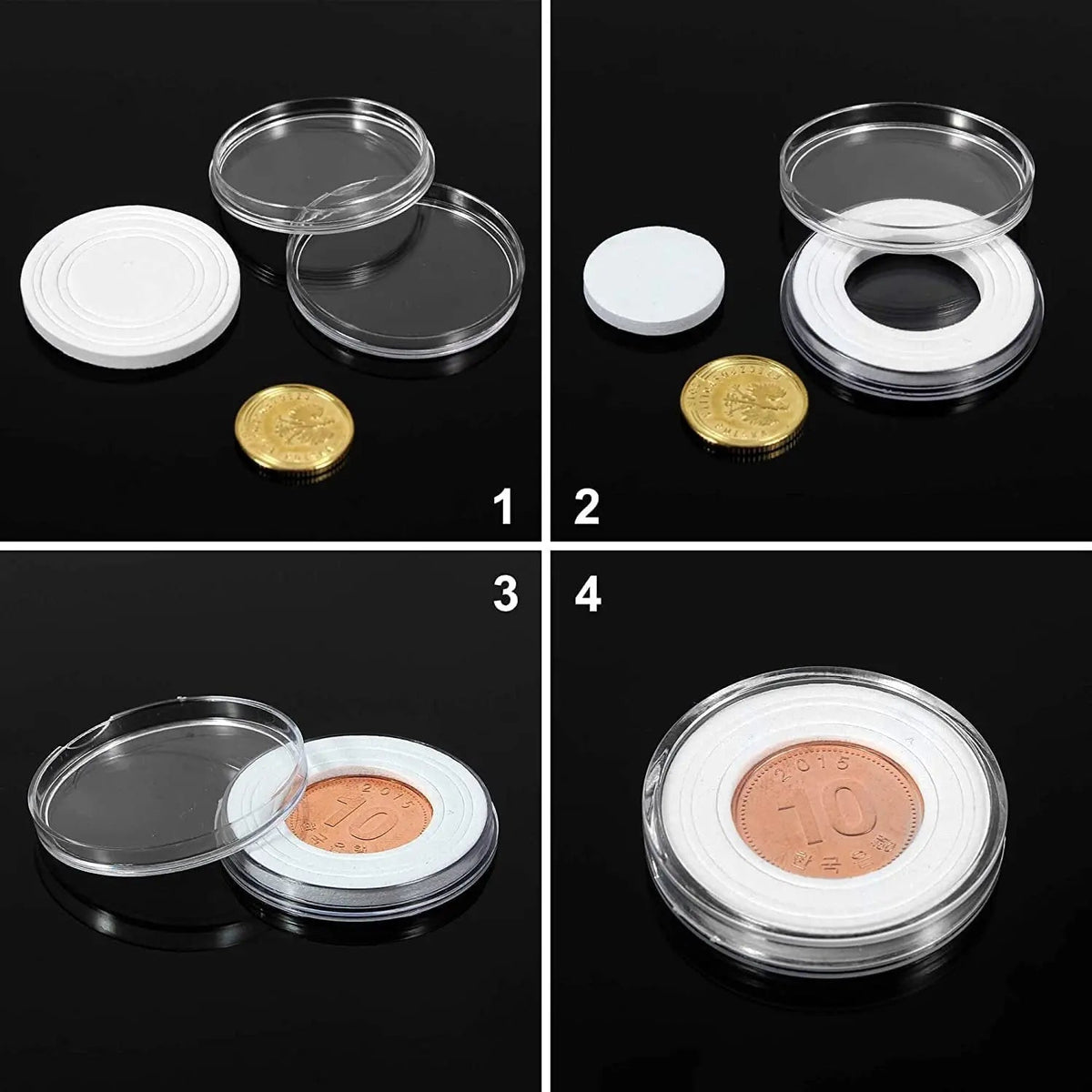 CoinCradle 100-Piece Coin Capsule Storage Set